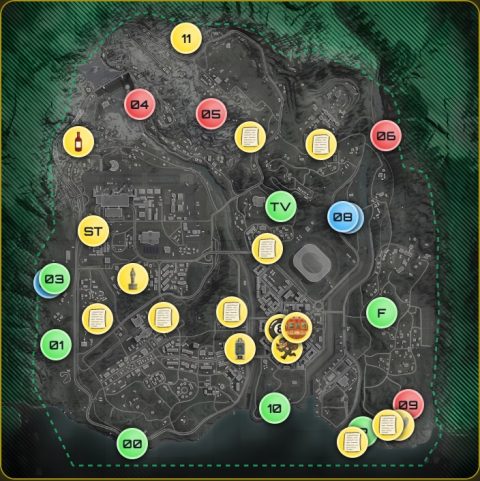 Static preview of the Warzone TAC map used by Secrets, Codes & Carnage